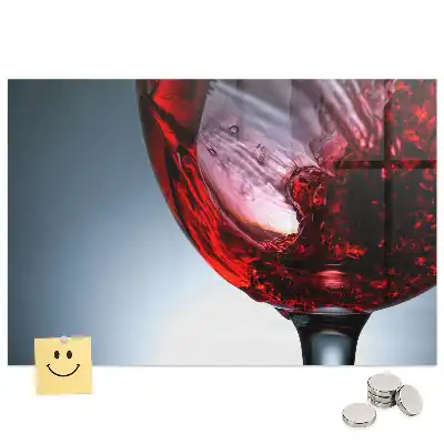 Tableau en verre magnétique un verre de vin