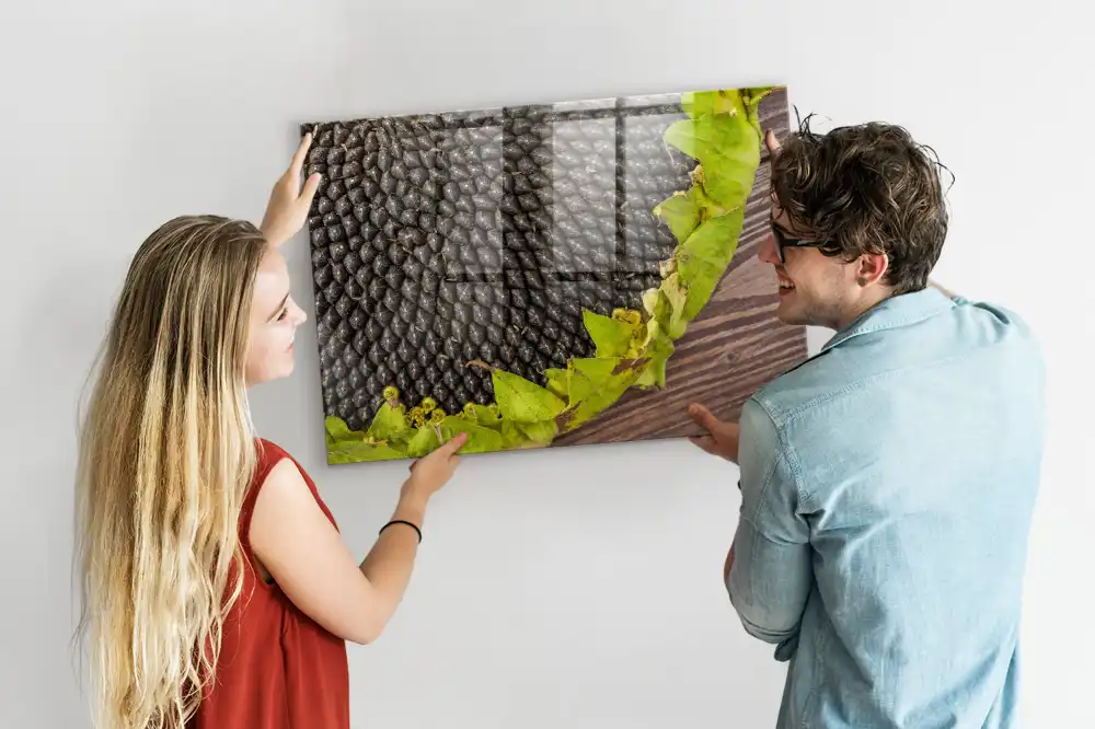Tableau mural magnétique fleur jaune