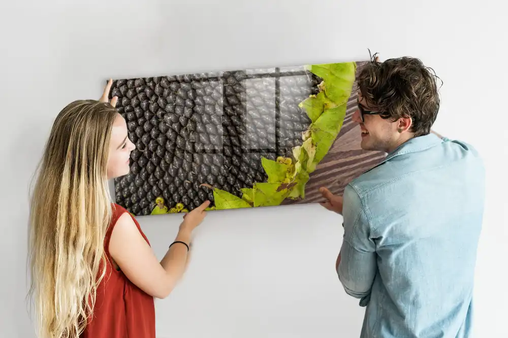 Tableau mural magnétique fleur jaune