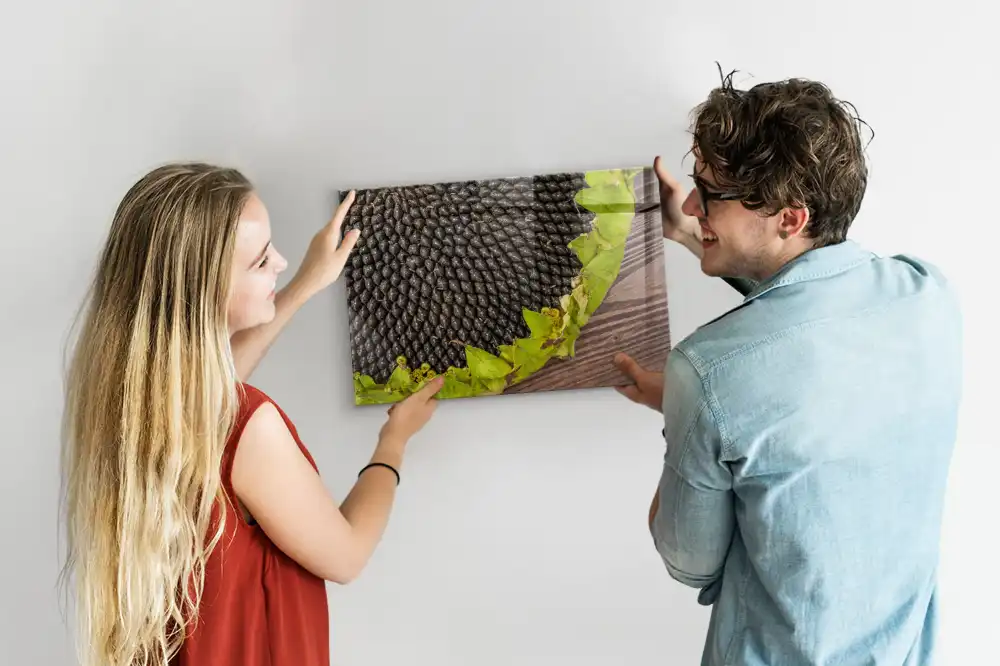 Tableau mural magnétique fleur jaune