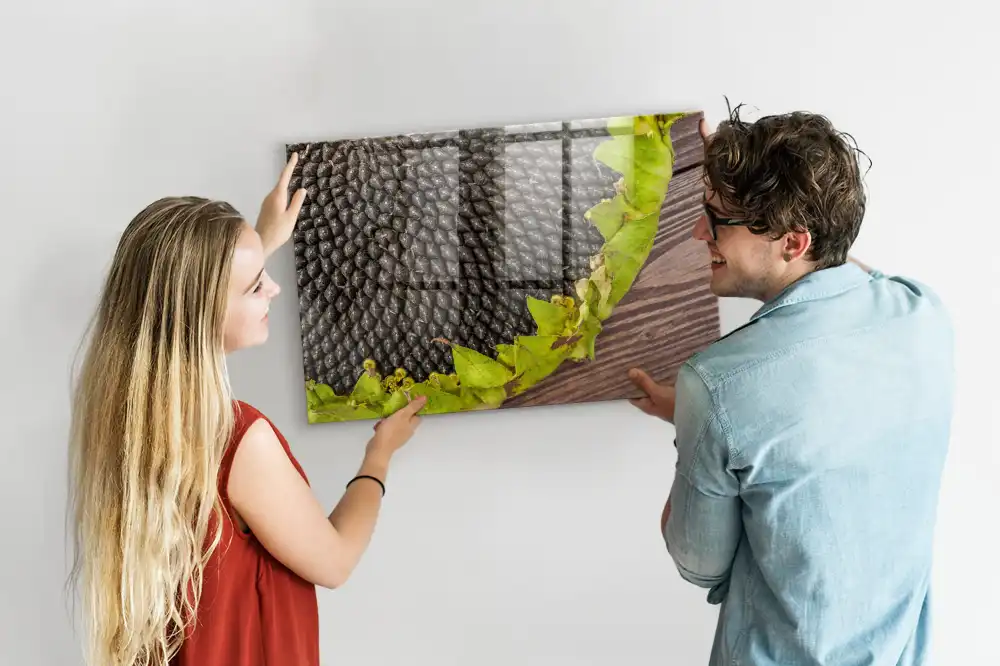 Tableau mural magnétique fleur jaune