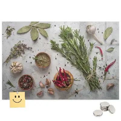 Tableau mural magnétique herbes aromatiques