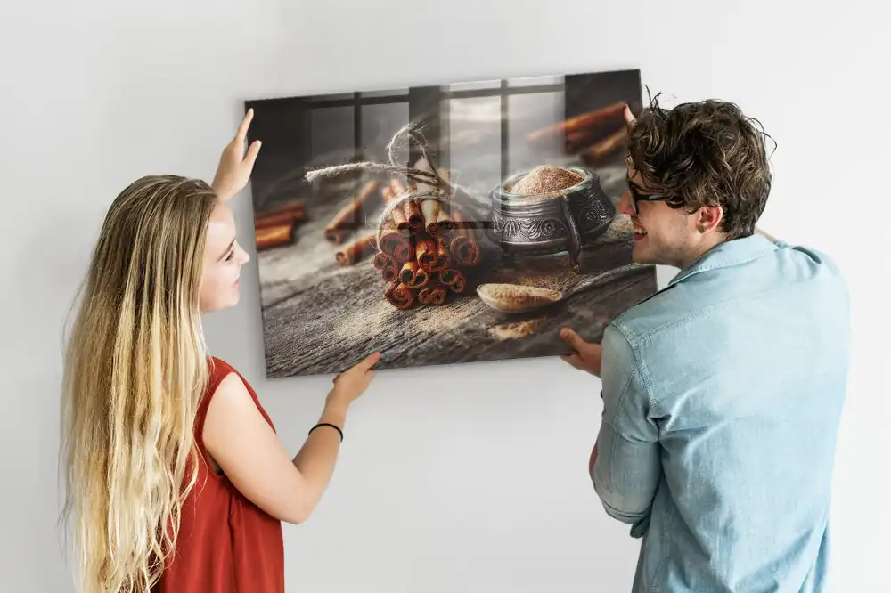 Tableau magnétique en verre couleur bâton de cannelle