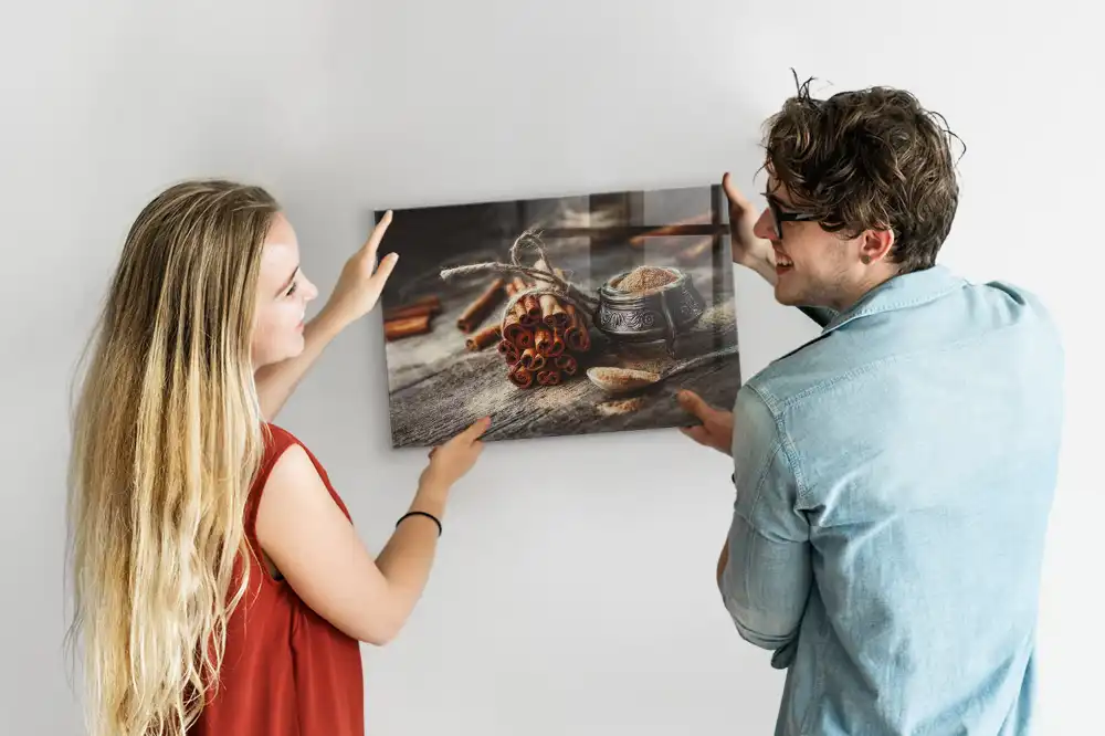 Tableau magnétique en verre couleur bâton de cannelle