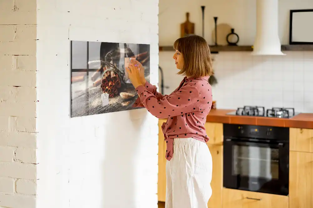 Tableau magnétique en verre couleur bâton de cannelle