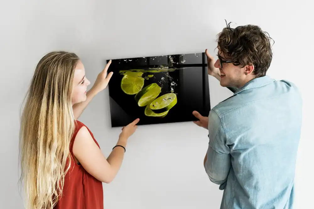 Tableau en verre magnétique motif agrumes acides