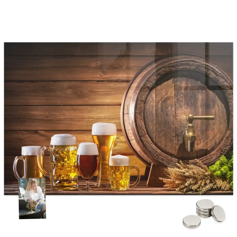 Tableau magnétique pour magnets en bois forme tonneau