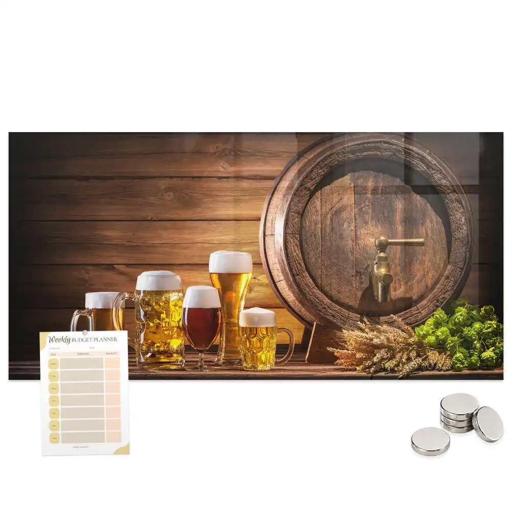 Tableau magnétique pour magnets en bois forme tonneau
