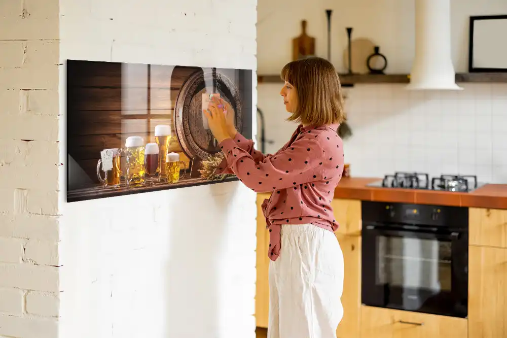 Tableau magnétique pour magnets en bois forme tonneau
