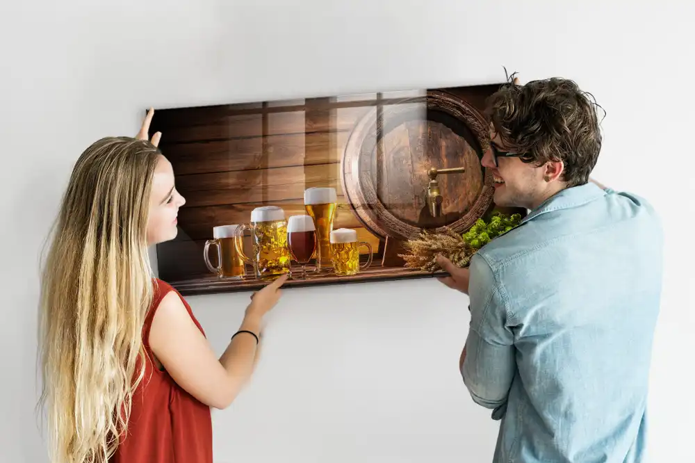 Tableau magnétique pour magnets en bois forme tonneau