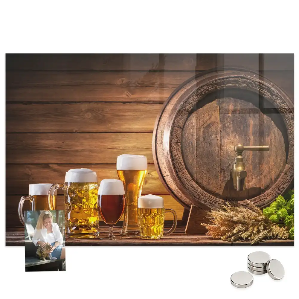 Tableau magnétique pour magnets en bois forme tonneau