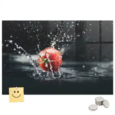 Tableau en verre magnétique motif légumes rouges