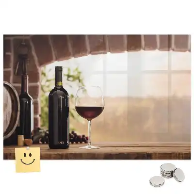 Tableau magnétique en verre motif verres à boisson