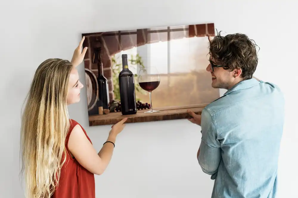 Tableau magnétique en verre motif verres à boisson