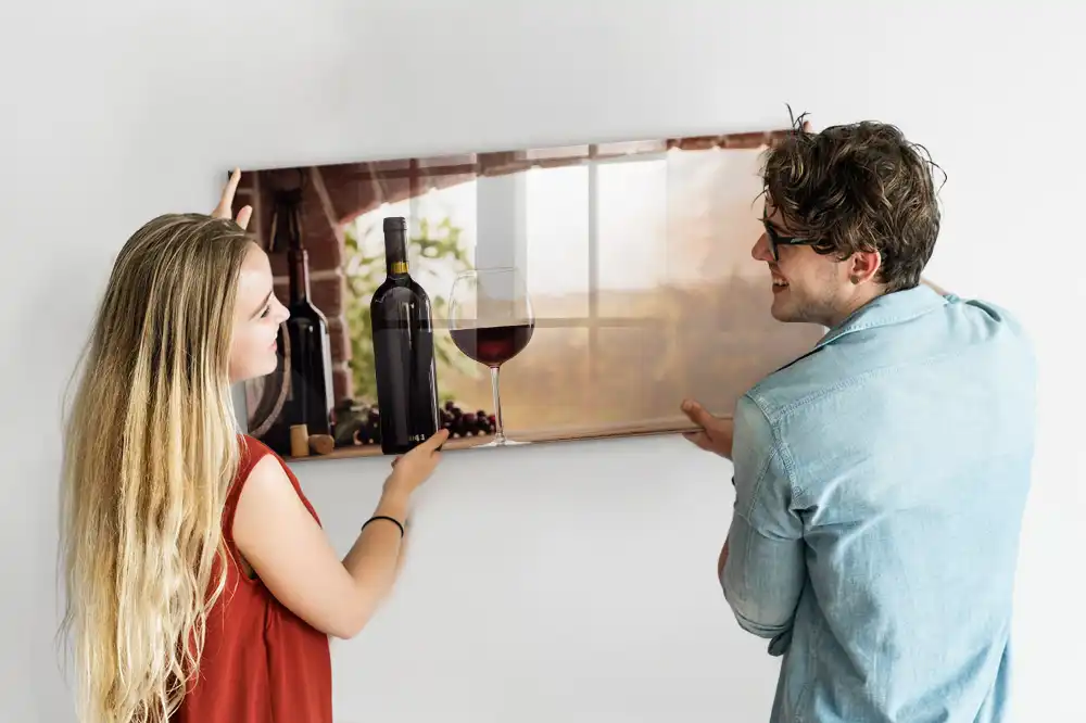 Tableau magnétique en verre motif verres à boisson