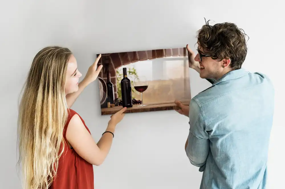 Tableau magnétique en verre motif verres à boisson