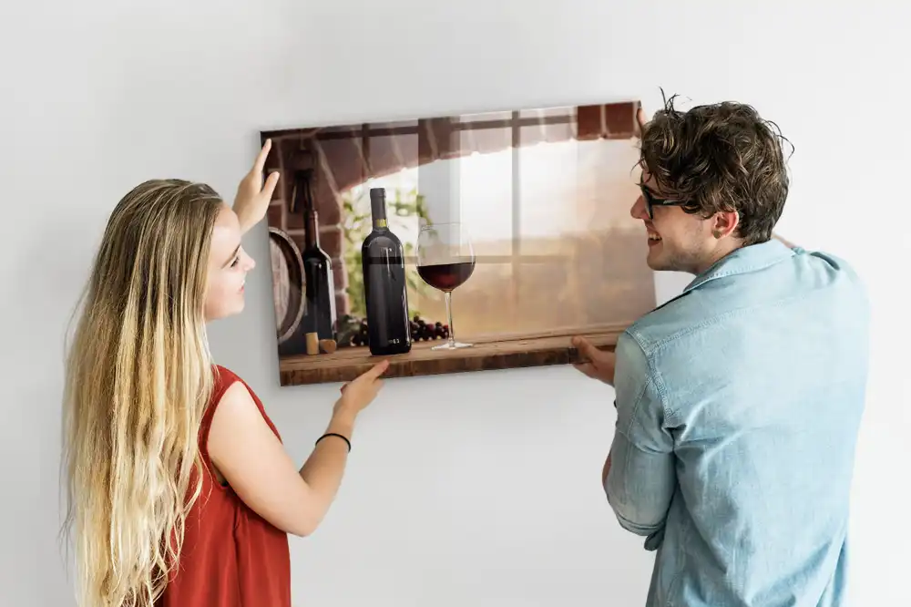Tableau magnétique en verre motif verres à boisson