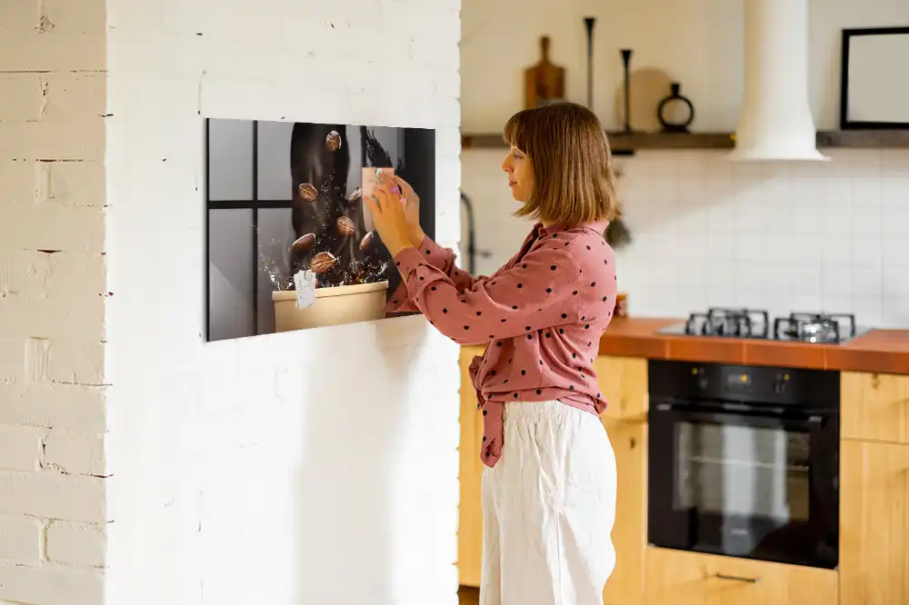 Tableau magnétique en verre infusion à la vapeur