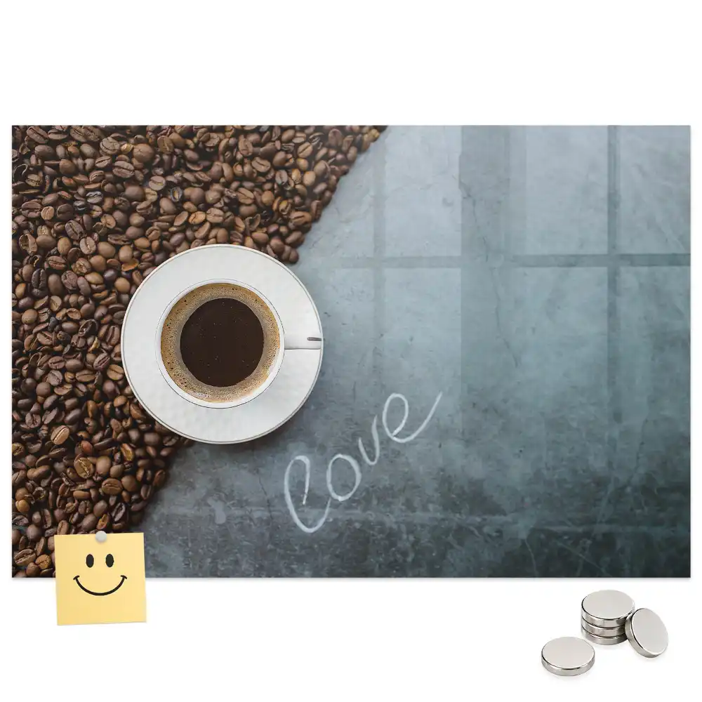 Tableau magnétique en verre motif tasse de boisson