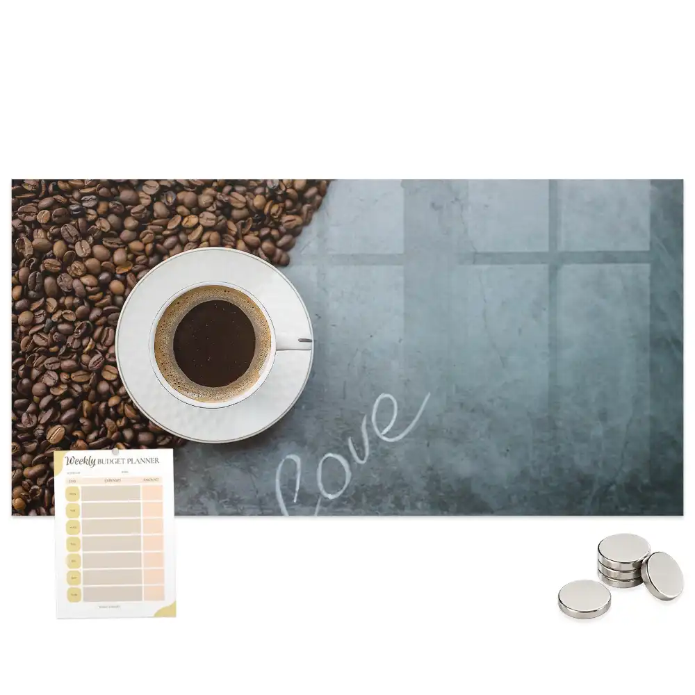 Tableau magnétique en verre motif tasse de boisson