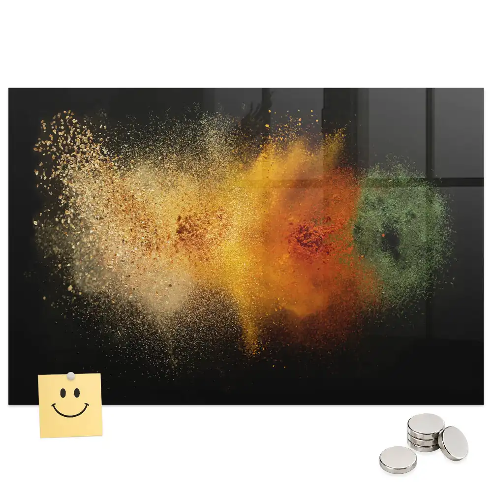 Tableau magnétique en verre motif herbes dispersées