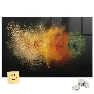 Tableau magnétique en verre motif herbes dispersées