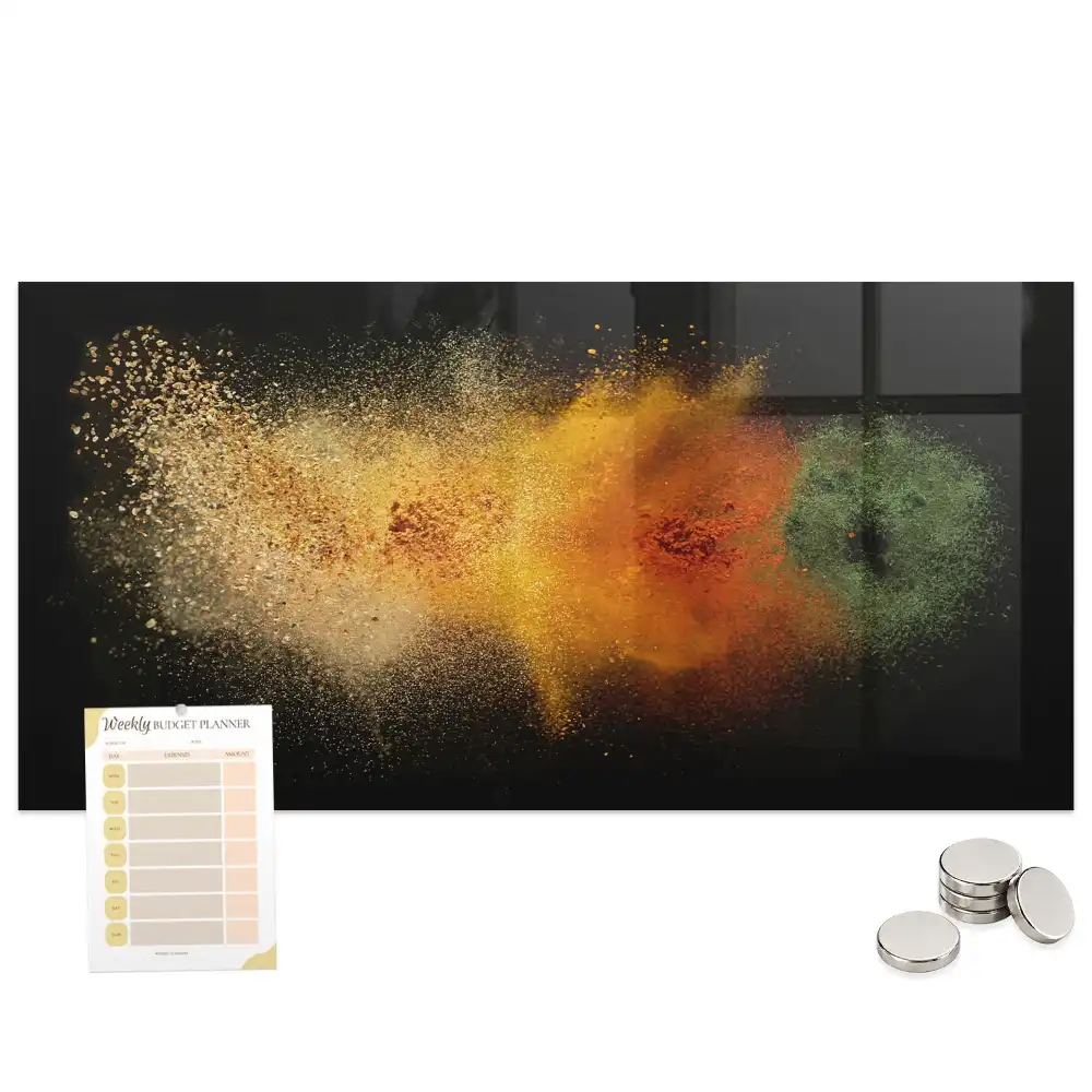 Tableau magnétique en verre motif herbes dispersées