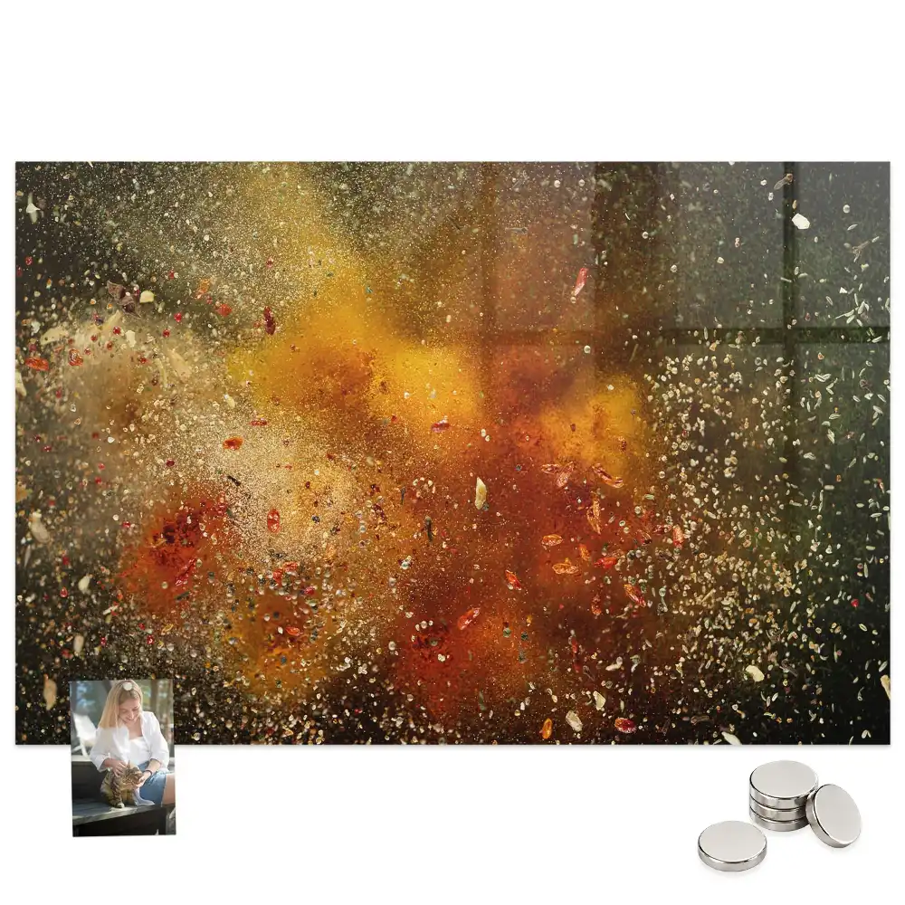 Tableau magnétique décoration abstraction herbes