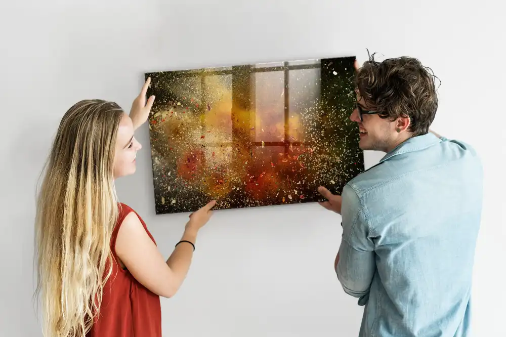 Tableau magnétique décoration abstraction herbes