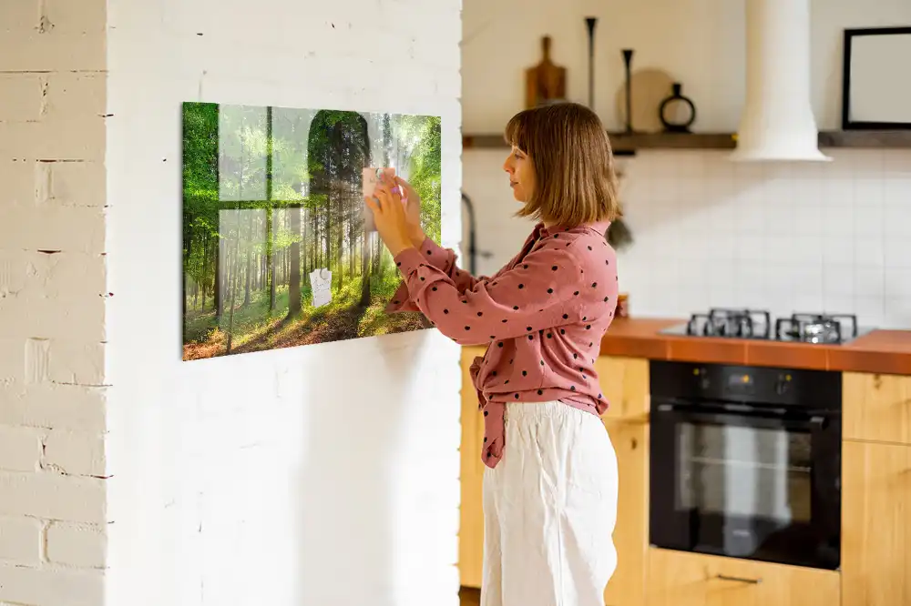 Tableau en verre magnétique Forêt le matin