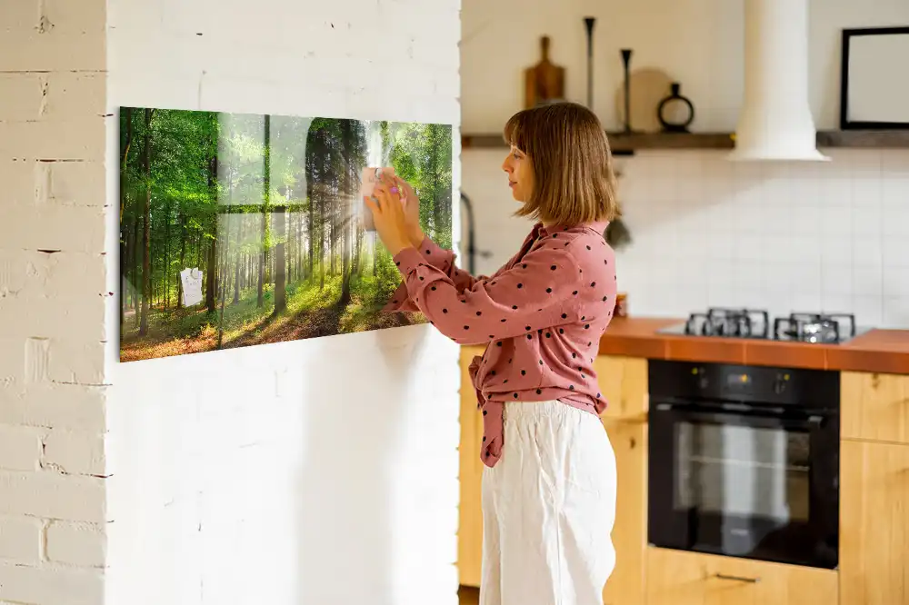 Tableau en verre magnétique Forêt le matin