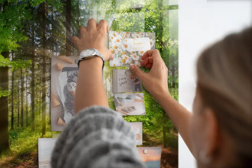 Tableau en verre magnétique Forêt le matin