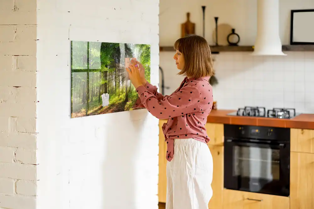 Tableau en verre magnétique Forêt le matin