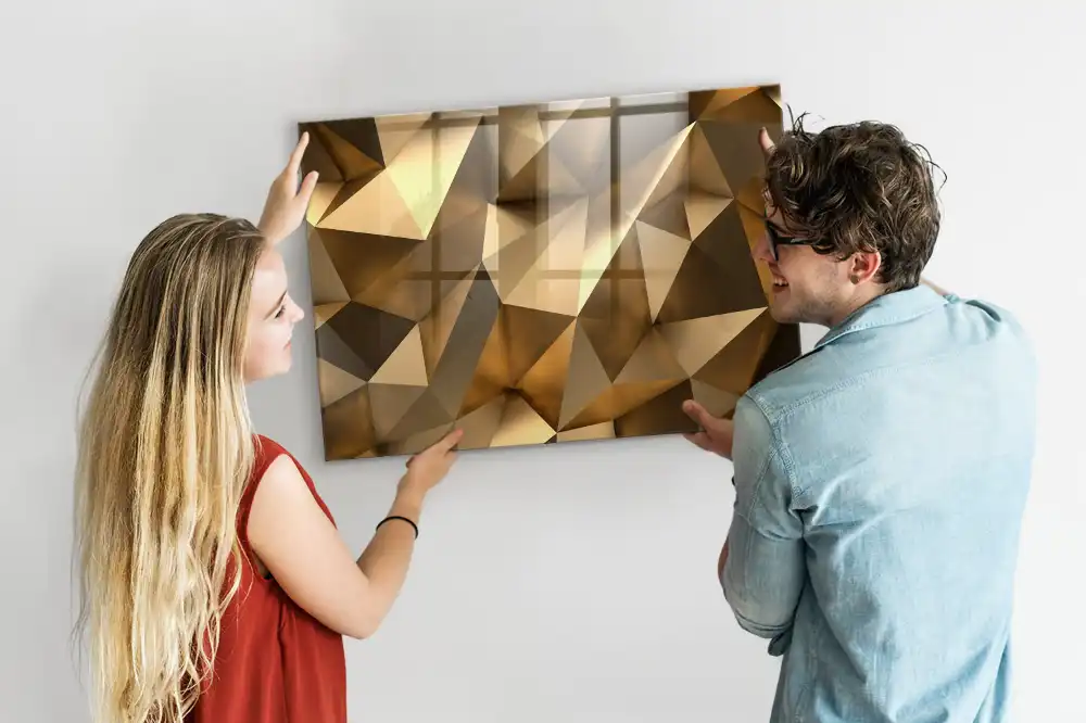 Tableau magnétique abstraction géométrique