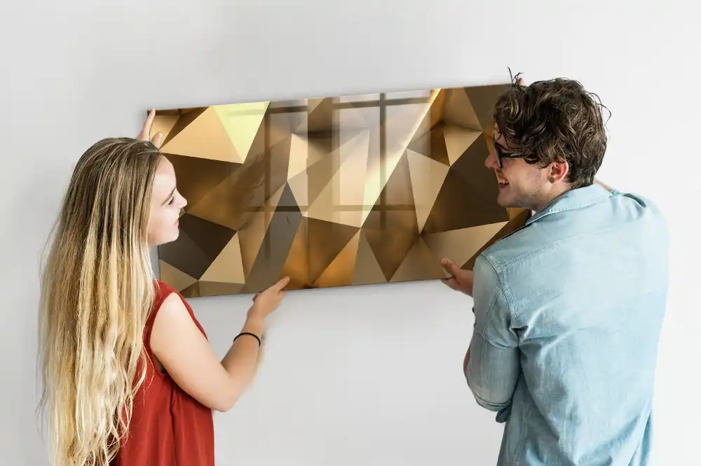Tableau magnétique abstraction géométrique