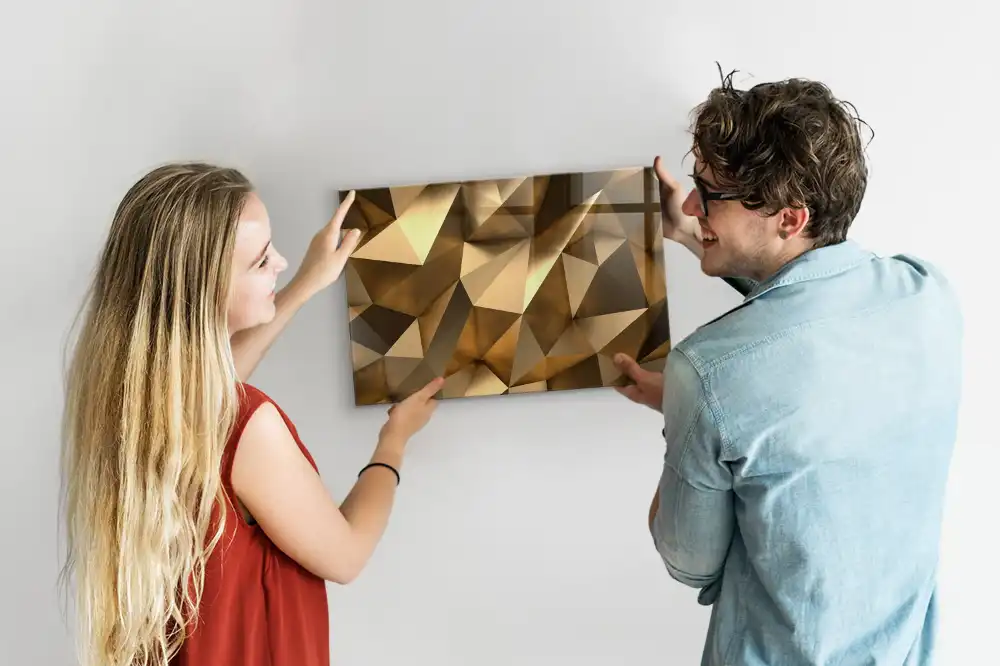 Tableau magnétique abstraction géométrique