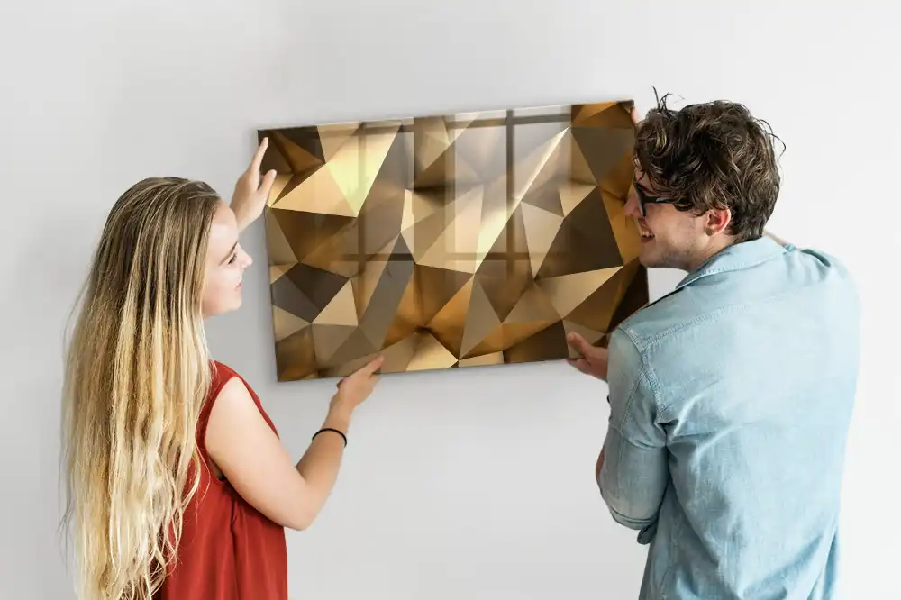 Tableau magnétique abstraction géométrique