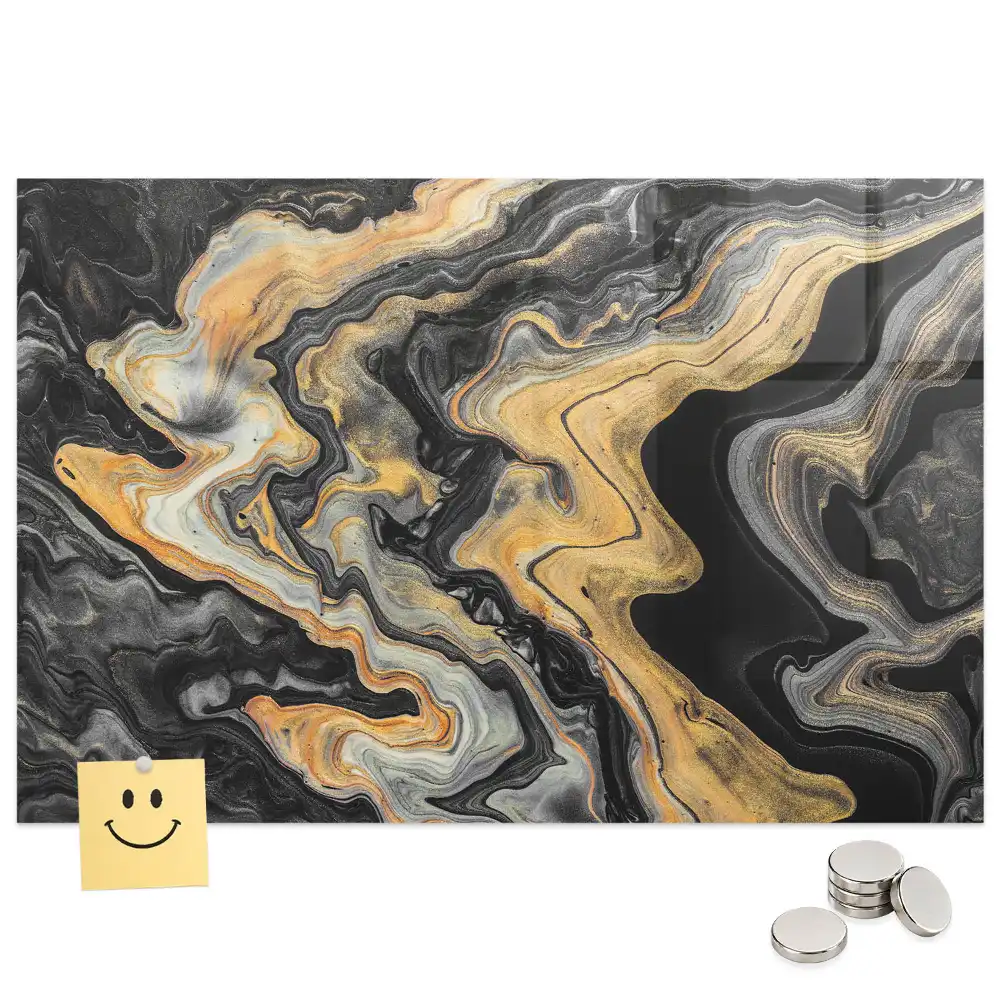 Tableau magnétique effet marbre doré