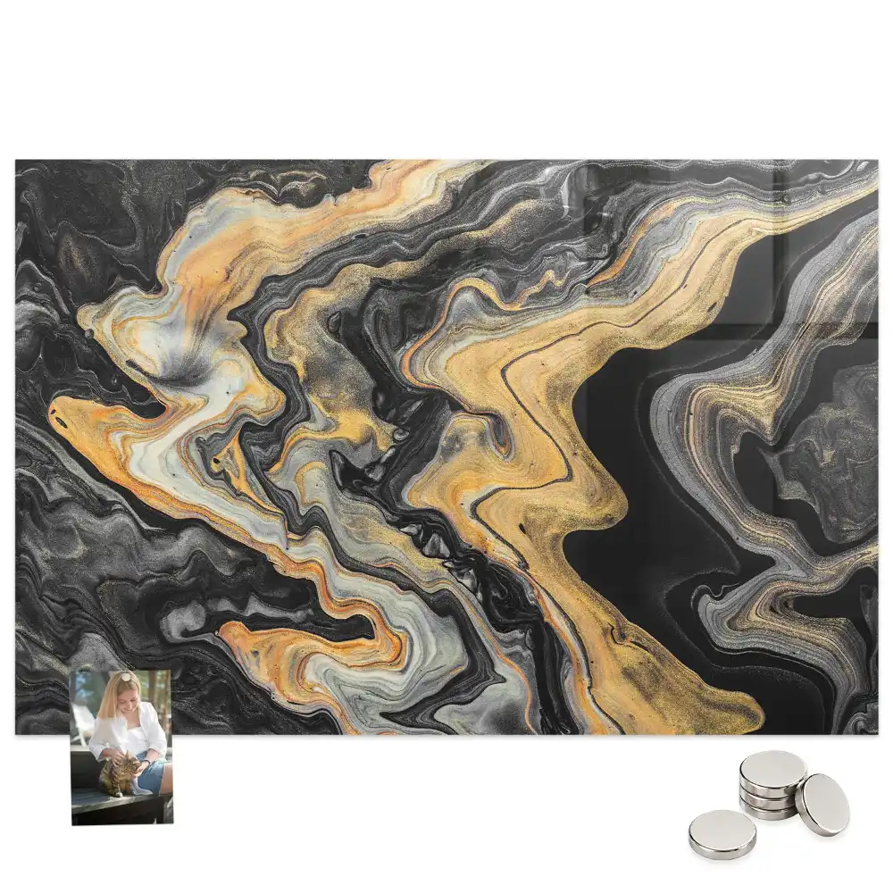Tableau magnétique effet marbre doré