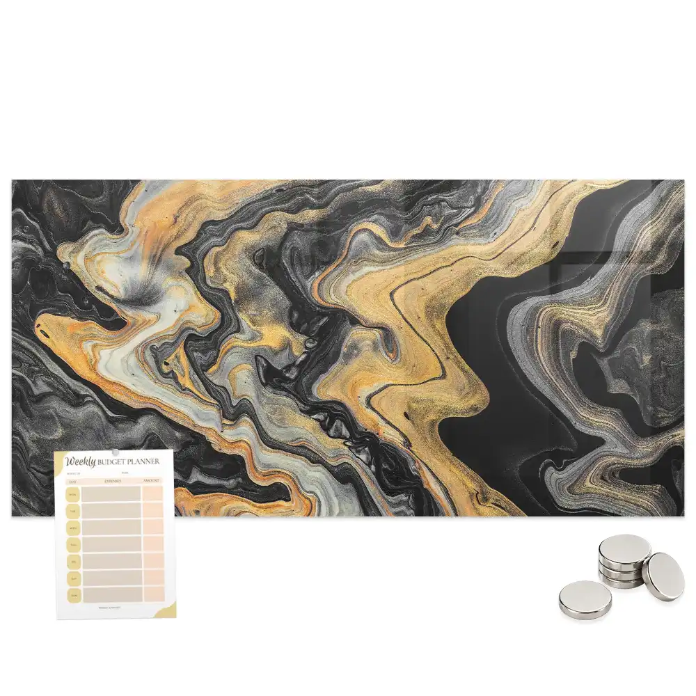 Tableau magnétique effet marbre doré