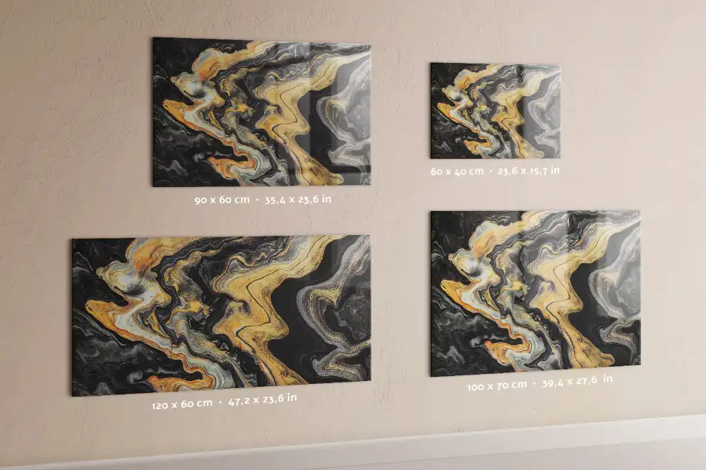 Tableau magnétique effet marbre doré