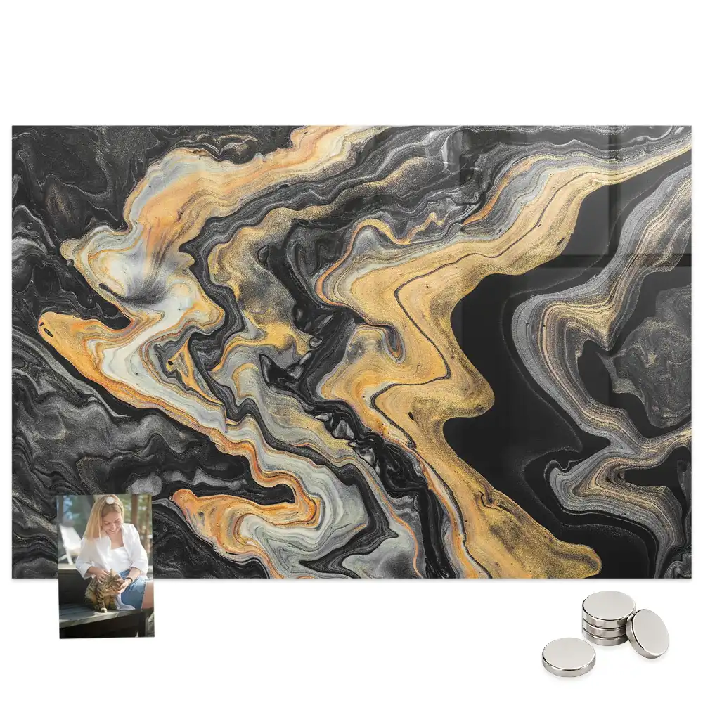 Tableau magnétique effet marbre doré