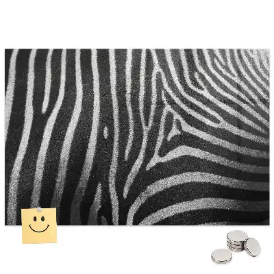 Tableau magnétique en verre motif rayures de zèbre