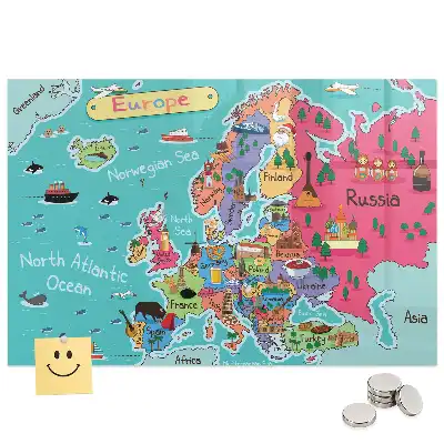 Tableau magnétique carte du continent européen