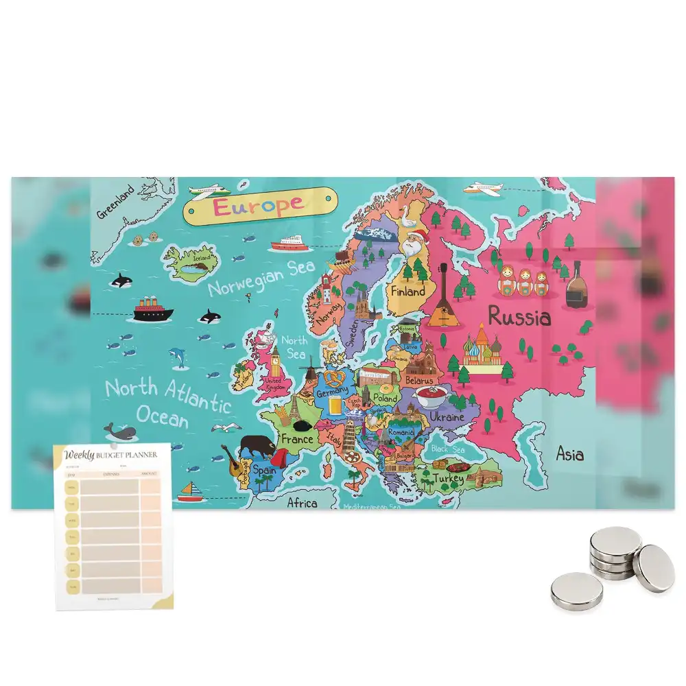 Tableau magnétique carte du continent européen