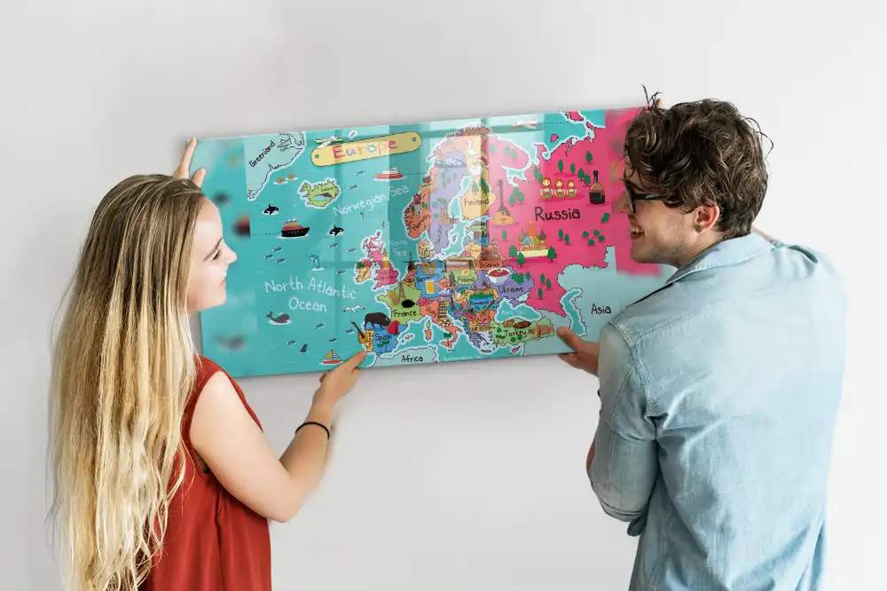 Tableau magnétique carte du continent européen
