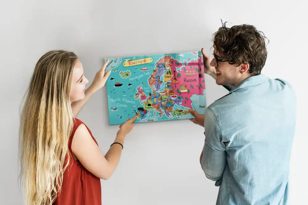 Tableau magnétique carte du continent européen