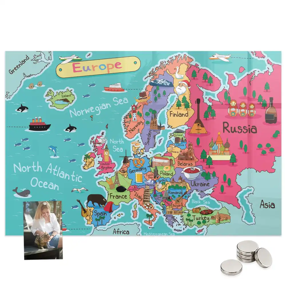 Tableau magnétique carte du continent européen