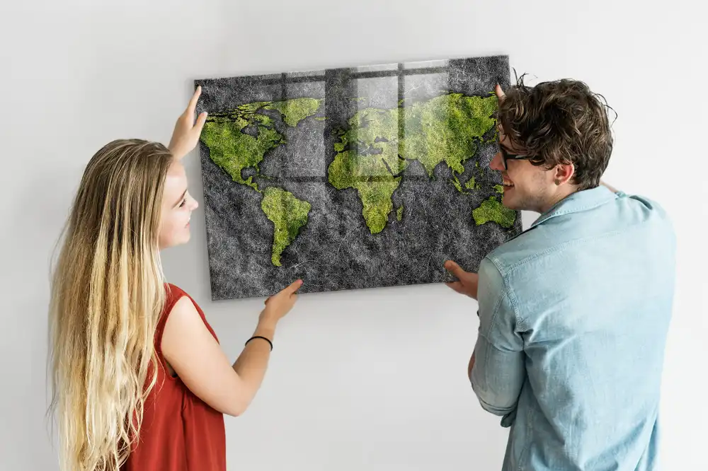 Tableau mural magnétique atlas mondial