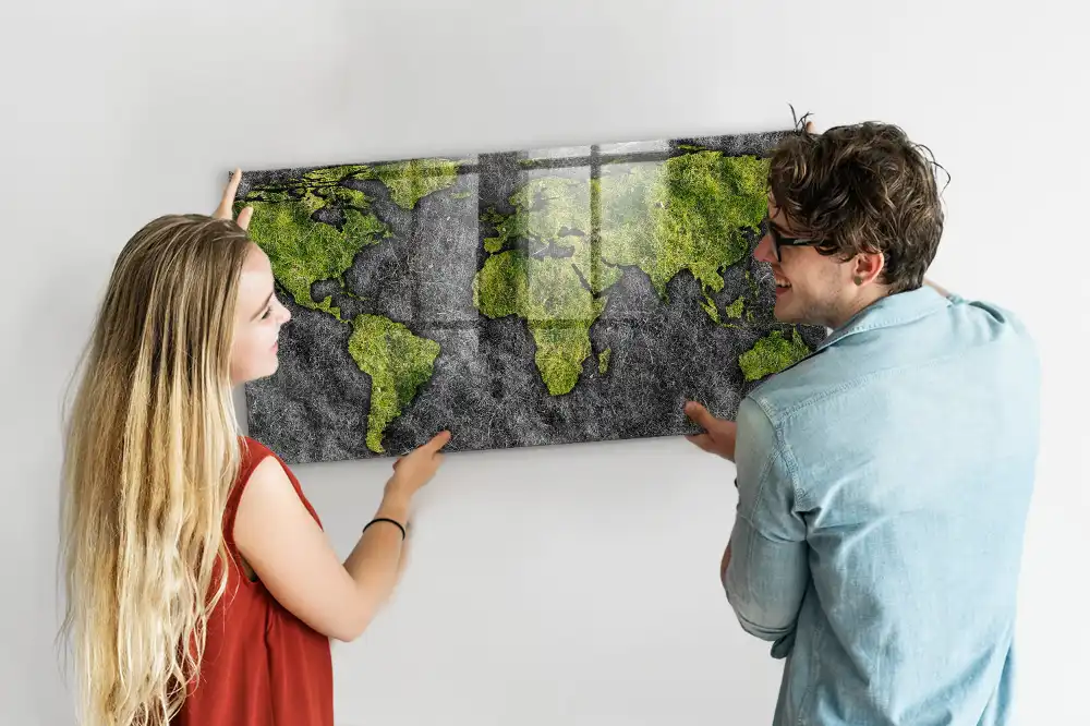 Tableau mural magnétique atlas mondial